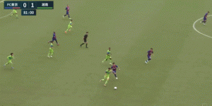 【龙八国际】日本国脚町野修斗在J联赛上演60m长途奔袭，助球队2-0取胜