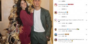 【龙八国际】迪巴拉社媒晒与未婚妻合影：祝大家度过一个愉快的圣诞节！