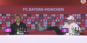 【龙八国际】此前不慎脚趾骨折?图赫尔发布会上笑着展示自己的保护靴