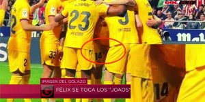 【龙八国际】致敬西蒙尼？马卡：镜头捕捉到菲利克斯进球后，手摸“蛋蛋”庆祝