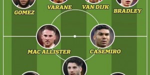 【龙八国际】邮报评本次双红会最强首发：奥纳纳瓦拉内胖虎入选，红军8人在列