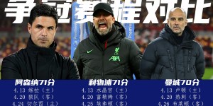 【龙八国际】赛程对比我又来了！阿森纳下轮打维拉，红军打水晶宫，曼城打卢顿