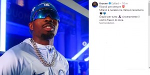 【龙八国际】小图拉姆发Ins：永远铭记。米兰市是蓝黑色的，意大利是蓝黑色的