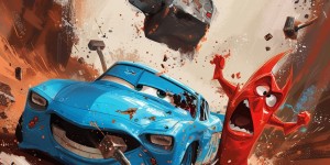 【龙八国际】AI绘图：?蓝色战车碾过铁锤⚒️弯道超车一旁红魔?