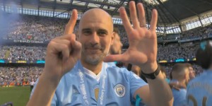 【龙八国际】1+5=？英超历史经典瞬间：瓜帅右手比1左手比5，7年6冠曼城王朝！