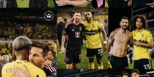 【龙八国际】成集邮景点了?昨天率队夺冠后的梅西和对手主帅、球员合影