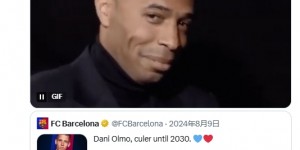 【龙八国际】幸灾乐祸?巴萨注册奥尔莫失败，皇马球迷号晒亨利难绷表情包