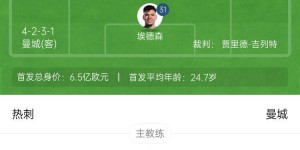 【龙八国际】热刺vs曼城首发：孙兴慜替补，哈兰德、马尔穆什、多库出战