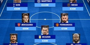 【龙八国际】德转列足坛队长身价最高阵：梅西领衔，劳塔罗、B费、孙兴慜在列