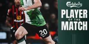 【龙八国际】2射1传助球队大胜！若塔当选利物浦vs伯恩茅斯赛后全场最佳球员！