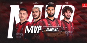 【龙八国际】米兰1月最佳球员4人候选：阿德利、特奥、约维奇、奇克