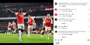 【龙八国际】近5场7球！萨卡社媒晒庆祝照：英超6连胜！我们还想赢得更多