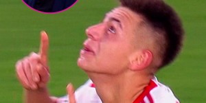 【龙八国际】帅?曼城新援埃切维里斩获河床生涯首球，右脚一扣左脚抽射破门