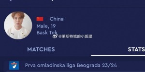 【龙八国际】中国球员杨子琦加盟塞尔维亚BASK TEK队，参加U19第二级别联赛