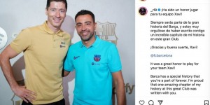 【龙八国际】莱万INS告别哈维：骄傲和你一起在巴萨写下了不可思议的篇章