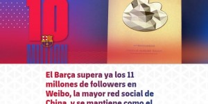 【龙八国际】巴萨官网晒微博千万粉丝纪念奖章：中国社媒粉丝最多的欧洲俱乐部