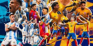 【龙八国际】美洲杯官方晒决赛海报：梅西、J罗带领两队球员出镜