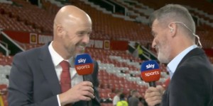 【龙八国际】腰杆硬了?滕哈赫赛后调侃基恩：你太安静了！是不想破坏气氛？