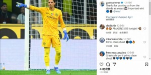 【龙八国际】索默发文：感谢国米球迷一如既往地推动球队前进，重要的胜利！