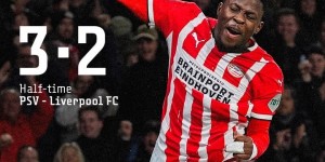 【龙八国际】前25分钟0球但半场打进5球，利物浦vs埃因霍温是欧冠历史首场