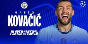 【龙八国际】官方：科瓦西奇当选曼城3-1布鲁日全场最佳，本场打进1球