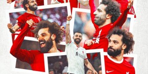 【龙八国际】利物浦晒萨拉赫数据海报：5个赛季英超进球20+，历史第5人