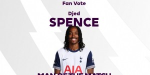 【龙八国际】5解围&4抢断，英超官方：斯宾塞当选热刺2-0布伦特福德全场最佳