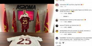 【龙八国际】新援中卫尼尔森社媒晒手持25号球衣照纪念加盟：罗马加油！