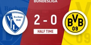 【龙八国际】半场-多特蒙德0-2波鸿 聚勒送大礼马苏拉斯2分钟梅开二度