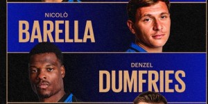 【龙八国际】国米官方评二月队内最佳候选：劳塔罗、巴雷拉、邓弗里斯、德弗里