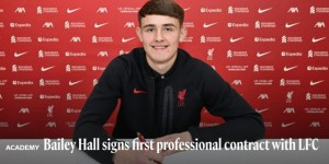 【龙八国际】官方：利物浦和17岁门将贝利-霍尔签下首份职业合同