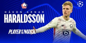 【龙八国际】半单刀破门！官方：里尔边锋哈拉尔德松当选多特vs里尔全场最佳