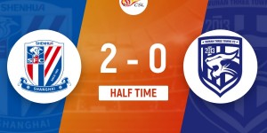 【龙八国际】半场-谢鹏飞任意球破门马莱莱助攻路易斯 申花2-0领先三镇