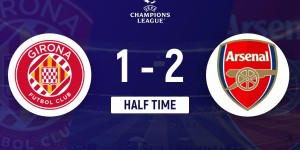 【龙八国际】半场-阿森纳2-1赫罗纳 恩瓦内里世界波若日尼奥点射托马斯造点