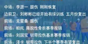 【龙八国际】伤兵满营！泰山官方表示帕托遭遇骨折，泰山伤病名单多达14人