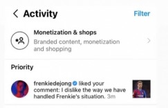 【龙八国际】球迷称“不喜欢巴萨处理德容的方式”，德容点赞但后来又取消