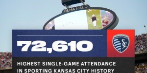 【龙八国际】堪萨斯城vs迈阿密72610名球迷入场，创造堪萨斯城历史纪录