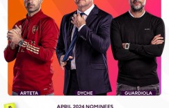 【龙八国际】英超4月最佳主帅候选：阿尔特塔、瓜迪奥拉和戴奇