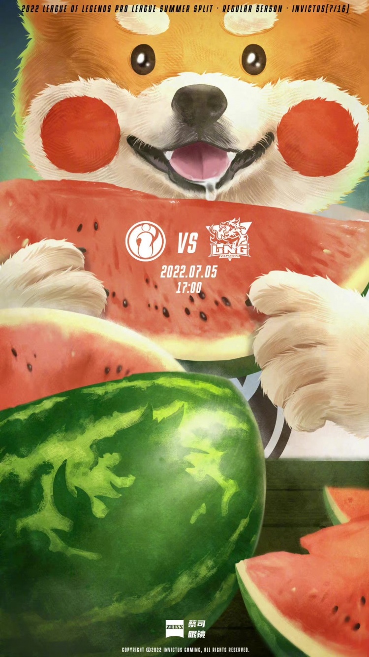LPL今日赛前海报比拼:IG夏天当然要吃麒麟瓜 LNG打太极的手法