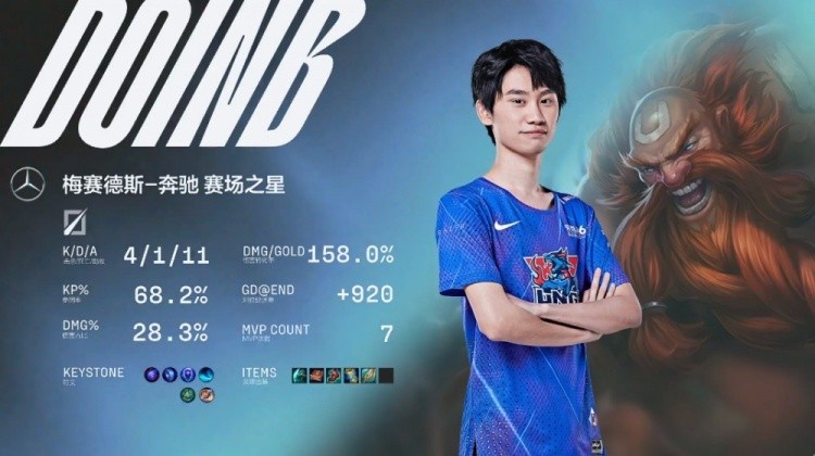 LNG vs iG第二局高光时刻:Doinb爆破酒桶峡谷一锤定音