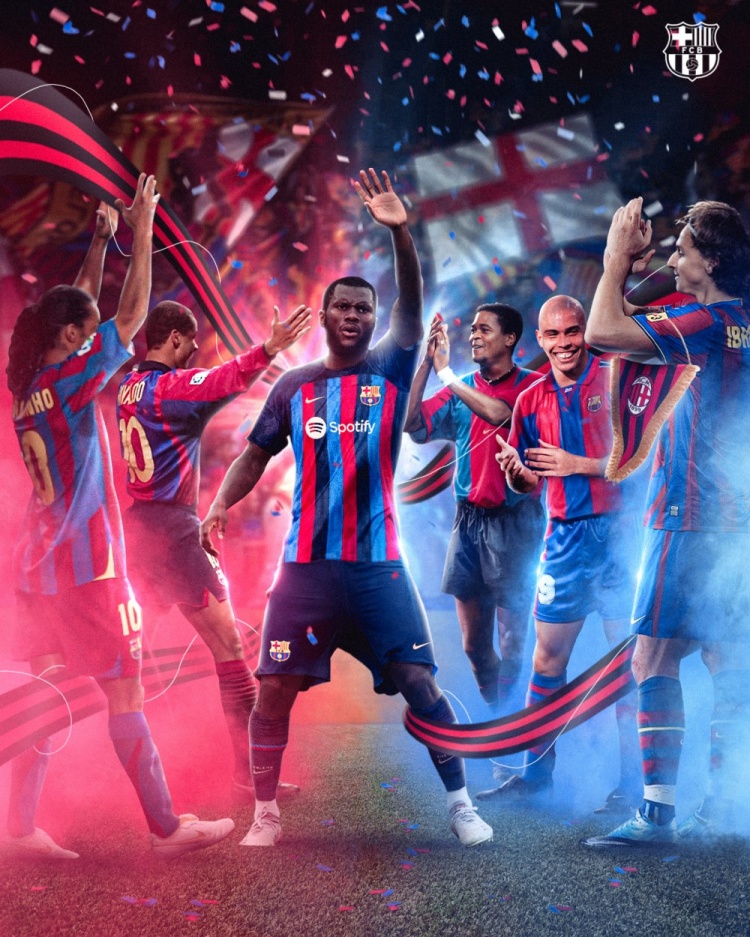 巴萨官推晒特效图:巴西3R等效力过巴萨&米兰名将欢迎凯西加盟