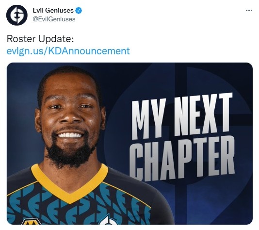 下家找到了?!EG官方整活:凯文·杜兰特正式连接