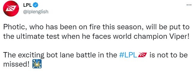 LPL官推分享EDG vs V5赛事预热：下路强强对拼 胜负周日分晓