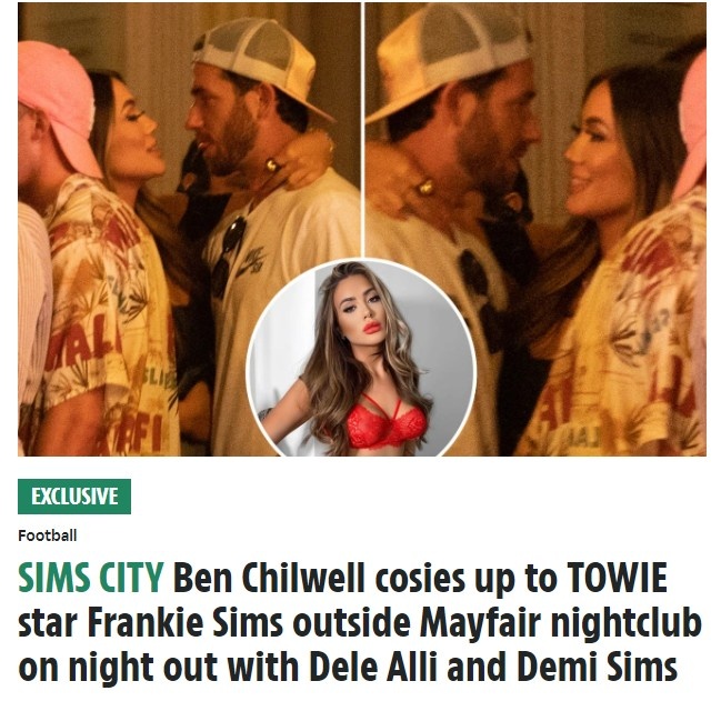 太阳报：奇尔维尔被拍与真人秀女星亲密接触，阿里与女星妹妹同行