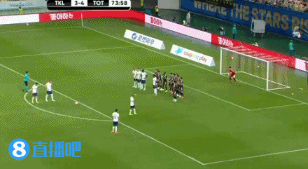 5-3!孙兴慜造红牌+任意球,凯恩主罚轰入球门死角