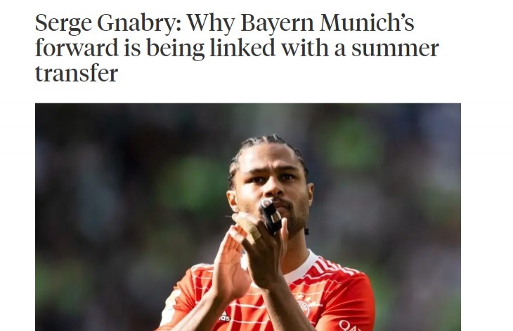 TA:格纳布里不想和拜仁续约并非因为钱,而是不满安排他打右翼卫