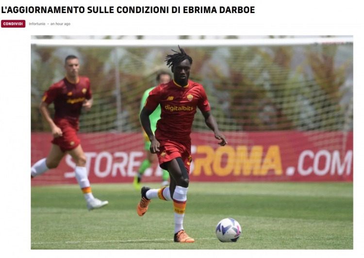 罗马官方:达尔博右膝十字韧带受伤,将接受手术