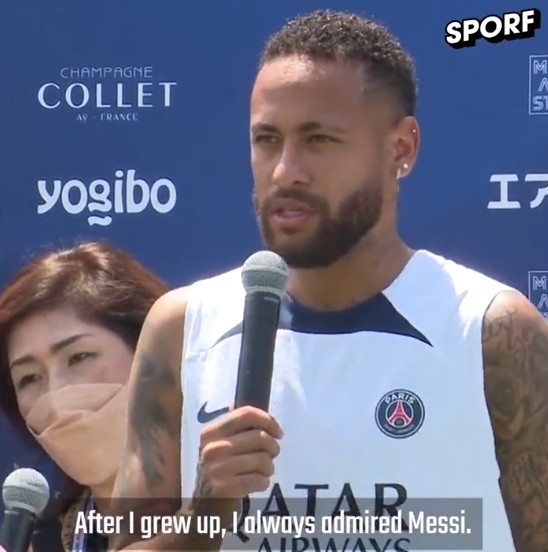 表白❤️内马尔:长大后我一直欣赏梅西,很开心能和他一起踢球