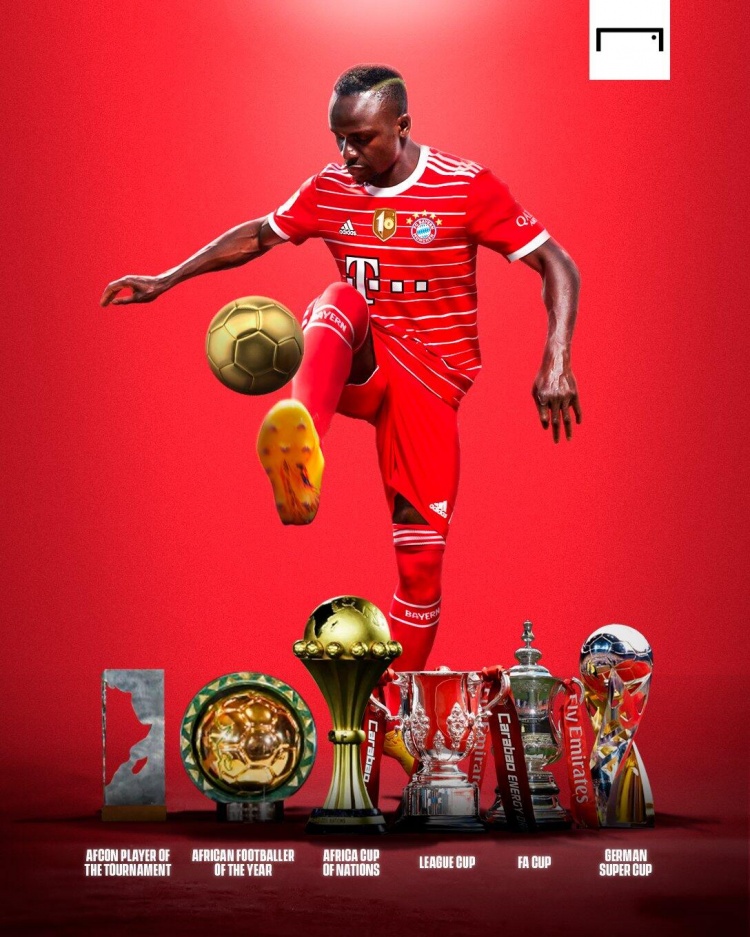 收获满满!马内今年赢得4座杯赛冠军+非洲足球先生