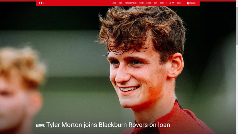 官方：利物浦19岁中场泰勒-莫顿租借加盟布莱克本，租期一个赛季